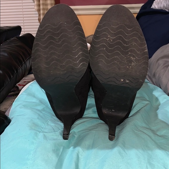 Black Over The Knee Boots Sz 38/8 Super Stretchy - Picture 4 of 6